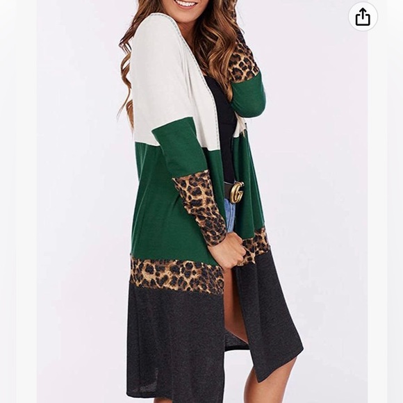 Dokotoo woman’s leopard stripped cardigan - Picture 1 of 7